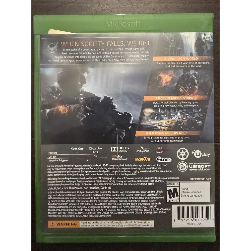 Tom Clancy's The‎ Division Xbox One Game
